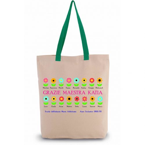 BORSA GRAZIE MAESTRA "FIORI" - immagine 2