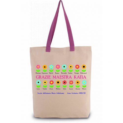 BORSA GRAZIE MAESTRA "FIORI" - immagine 3